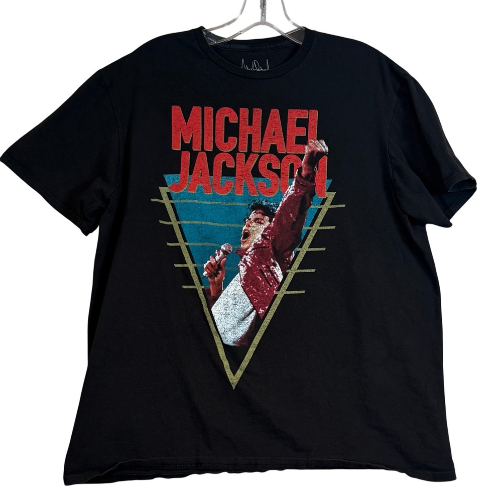 VTG Michael Jackson Graphic T-Shirt Mens Large Black Triumph International Pop